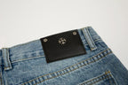 Chrome Hearts Herre Denim Jeans Blå Kryds Applikationer Bomuld — Image 9